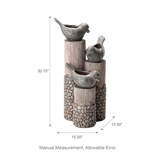 Glitzhome 3-Tier Outdoor Fountain with LED Light