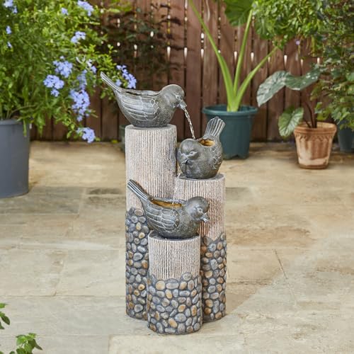 Glitzhome 3-Tier Outdoor Fountain with LED Light