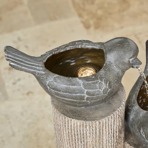 Glitzhome 3-Tier Outdoor Fountain with LED Light