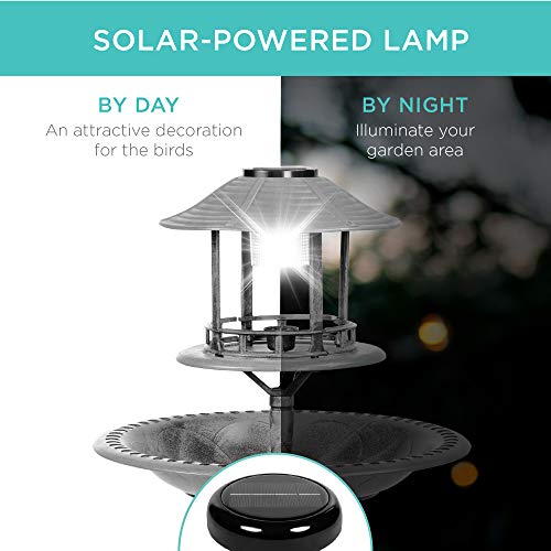 Solar Bird Bath Fountain with Feeder and Planter