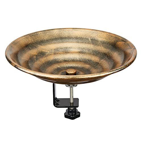 Antique Copper Bird Bath for Balcony Railing Decoration