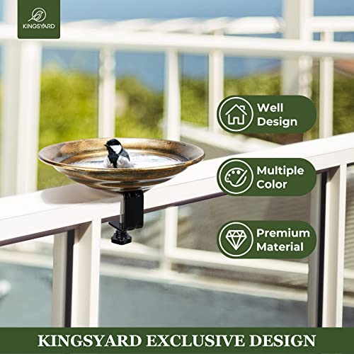 Antique Copper Bird Bath for Balcony Railing Decoration