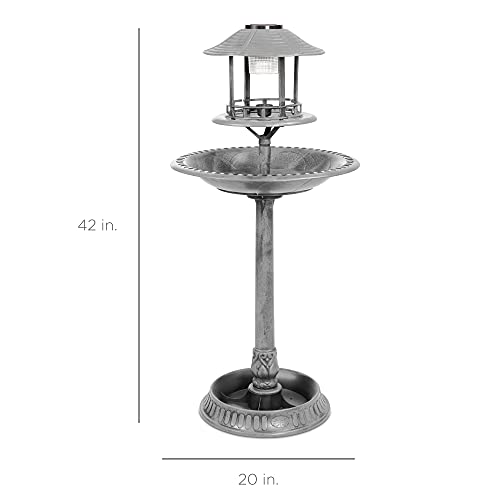 Solar Bird Bath Fountain with Feeder and Planter
