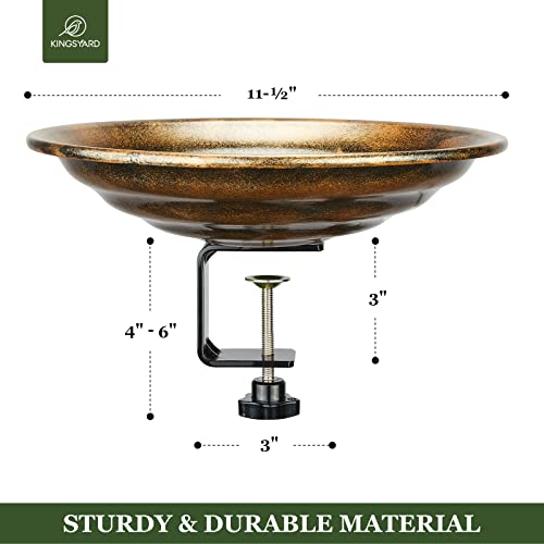 Antique Copper Bird Bath for Balcony Railing Decoration