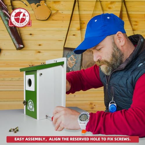 SISTERBIRD Cedar Bird House Outdoor in Lime Green