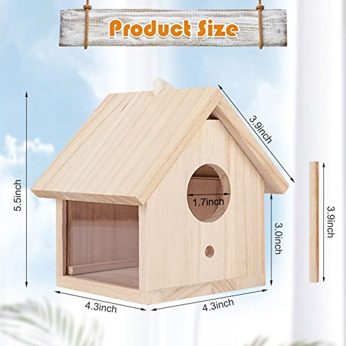 Wooden Hanging Birdhouse for Outdoor Use - Finch, Bluebird