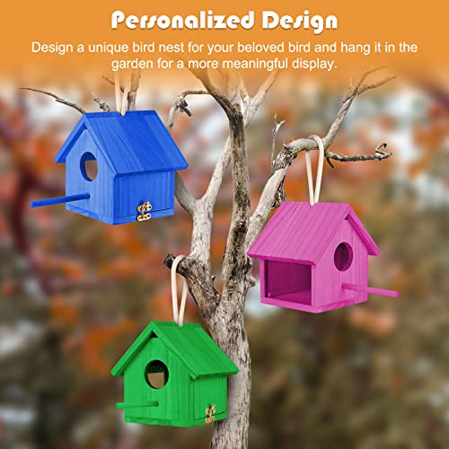 Wooden Hanging Birdhouse for Outdoor Use - Finch, Bluebird