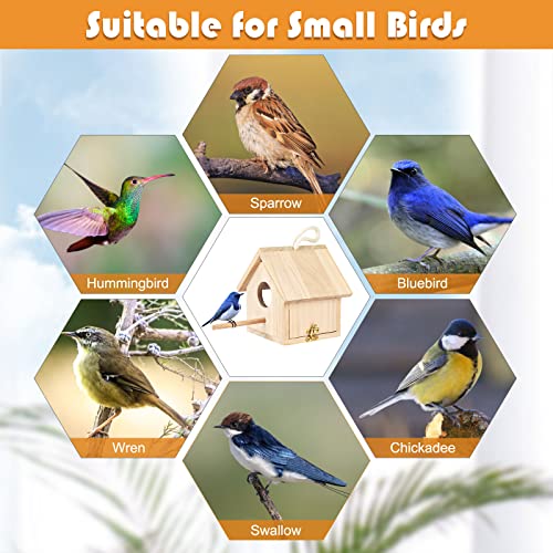 Wooden Hanging Birdhouse for Outdoor Use - Finch, Bluebird