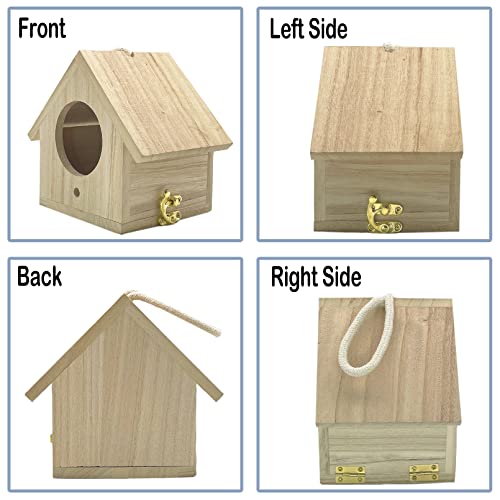 Wooden Hanging Birdhouse for Garden Patio Decor