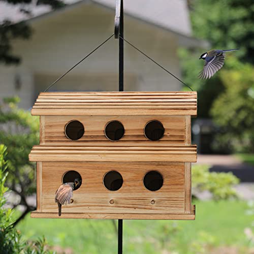 6-Hole Bluebird, Finch, Cardinals Bird House for Garden