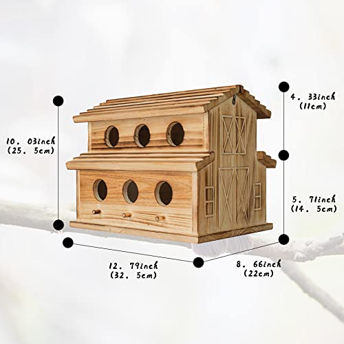 6-Hole Bluebird, Finch, Cardinals Bird House for Garden