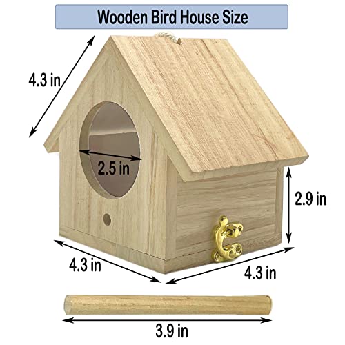 Wooden Hanging Birdhouse for Garden Patio Decor