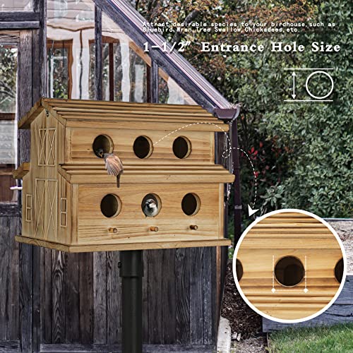 6-Hole Bluebird, Finch, Cardinals Bird House for Garden