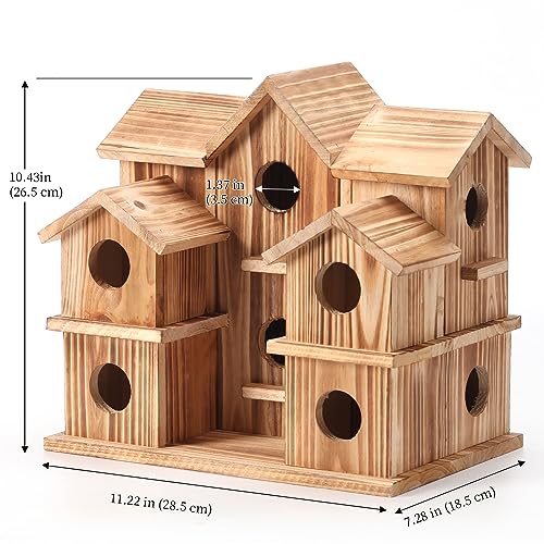 Handmade 10-Hole Bird House for Garden Décor