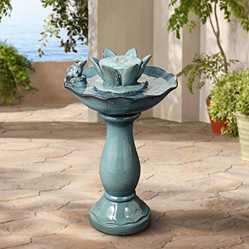 Modern Outdoor Frog Lotus Water Fountain for Garden Relaxation