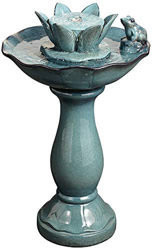 Modern Outdoor Frog Lotus Water Fountain for Garden Relaxation