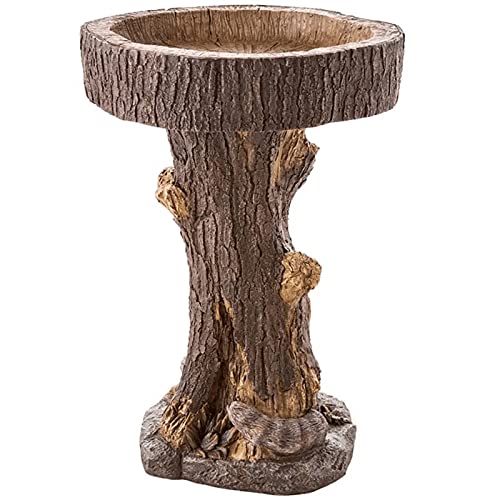 Raccoon Pedestal Bird Bath for Outdoors and Garden