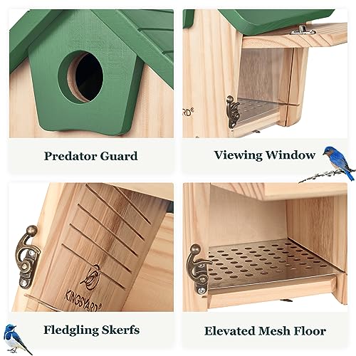 Kingsyard Wooden Bluebird Nesting Box for Outdoor Birdwatching