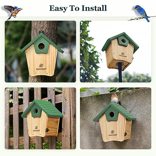 Kingsyard Wooden Bluebird Nesting Box for Outdoor Birdwatching