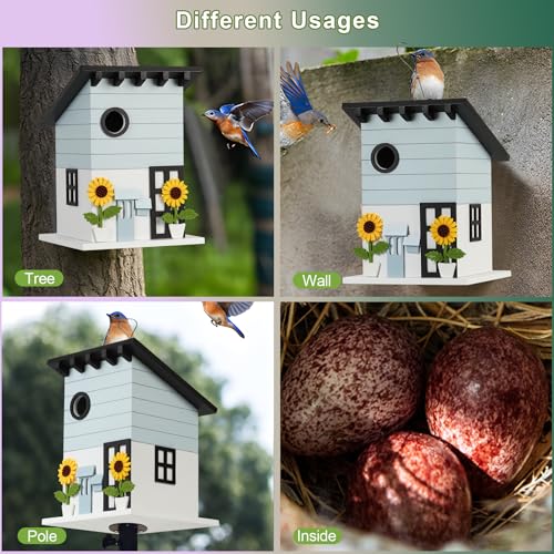 Beautiful Wooden Hanging Birdhouses for Outdoor Gardens