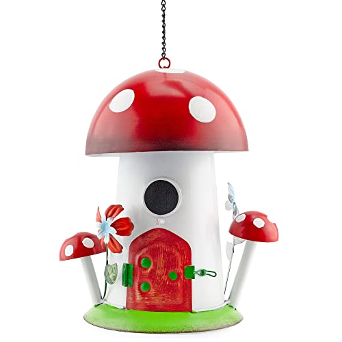 Colorful Mushroom Shaped Birdhouse for Songbirds