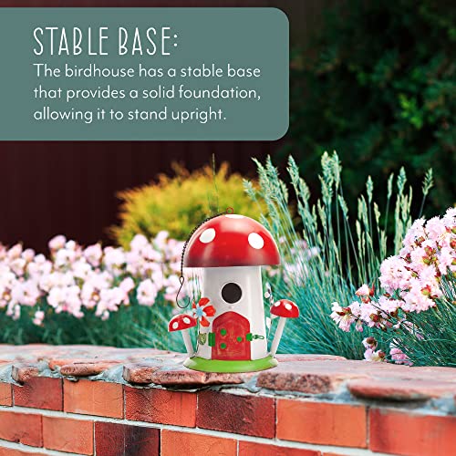 Colorful Mushroom Shaped Birdhouse for Songbirds