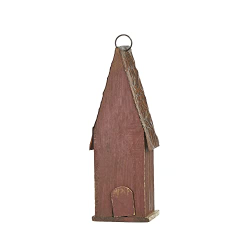 Hand-Painted Hanging Wood Bird House for Indoor & Outdoor