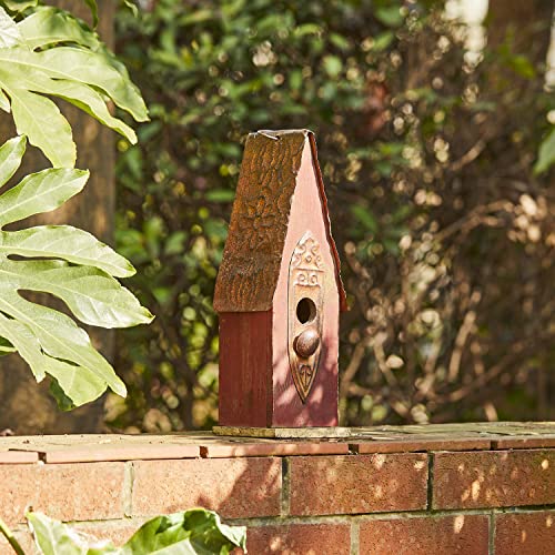 Hand-Painted Hanging Wood Bird House for Indoor & Outdoor
