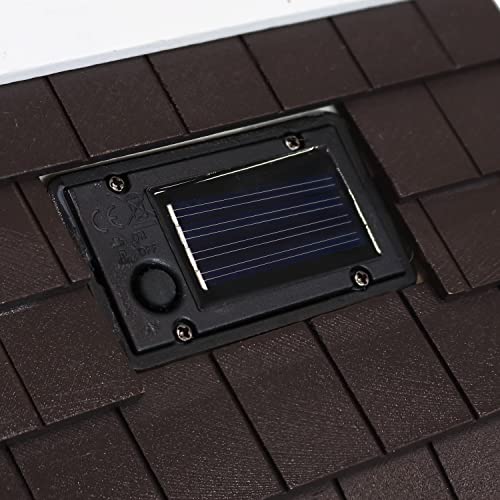 Sunnydaze Hanging Bird House with Solar LED - Cream