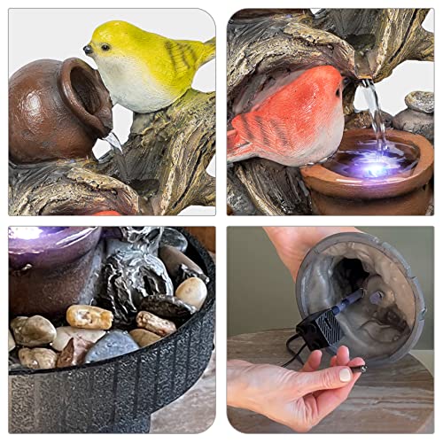 Tabletop Electric Water Fountain w/LED - Indoor Zen Decor