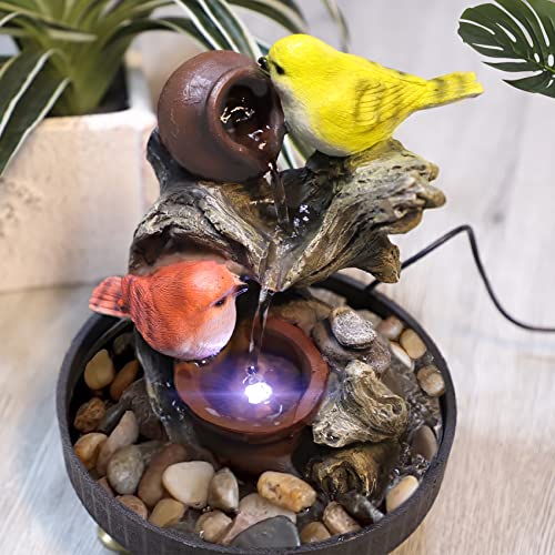Tabletop Electric Water Fountain w/LED - Indoor Zen Decor