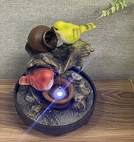 Tabletop Electric Water Fountain w/LED - Indoor Zen Decor