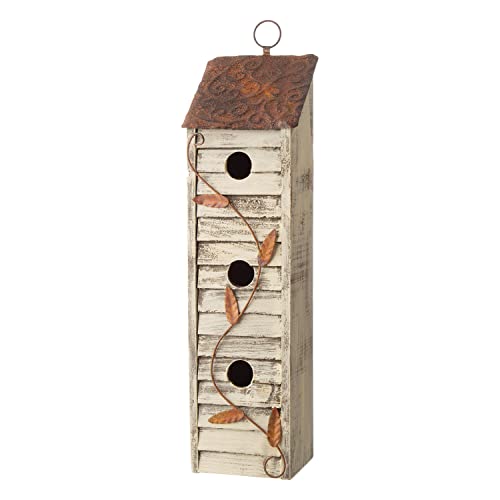 Vintage Three-Tiered Hanging Wooden Birdhouse for Gardens