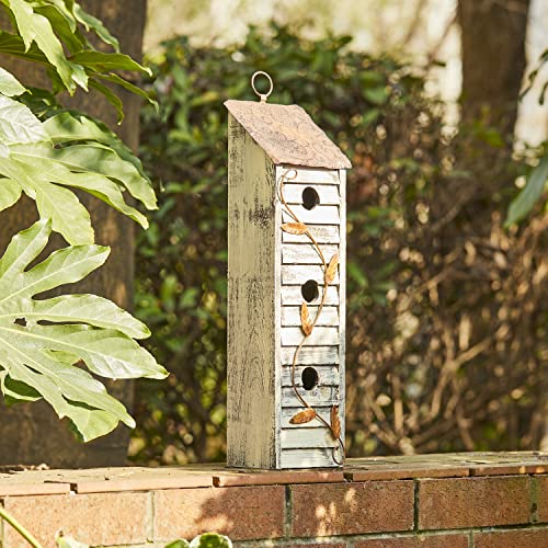 Vintage Three-Tiered Hanging Wooden Birdhouse for Gardens