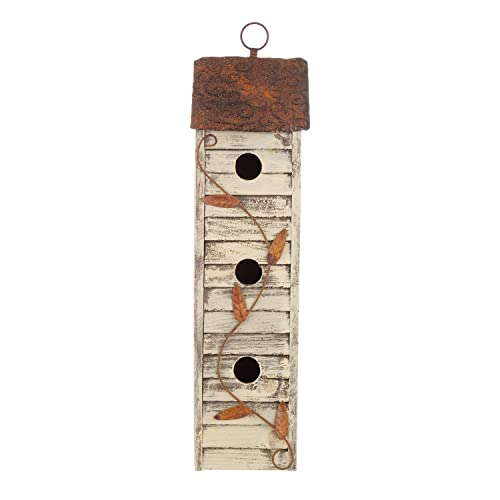 Vintage Three-Tiered Hanging Wooden Birdhouse for Gardens