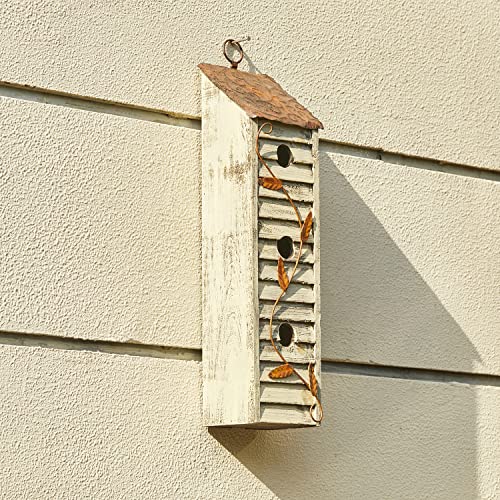 Vintage Three-Tiered Hanging Wooden Birdhouse for Gardens