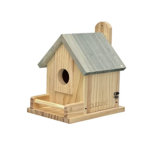 Renewal Wooden Birdhouse for Outside with Pole, Handcrafted