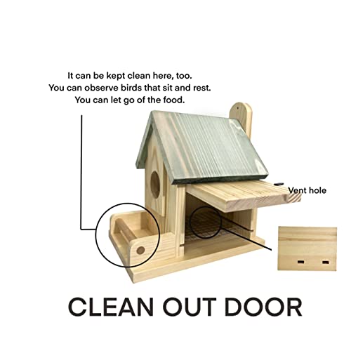 Renewal Wooden Birdhouse for Outside with Pole, Handcrafted