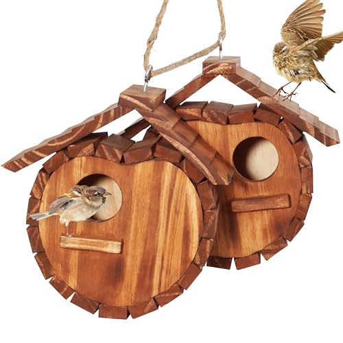 Cherry Shape Birdhouse for 2 Bird Families, Hanging Garden