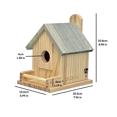Renewal Wooden Birdhouse for Outside with Pole, Handcrafted