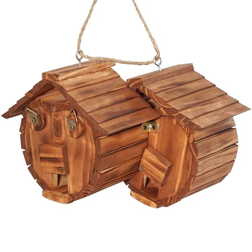 Cherry Shape Birdhouse for 2 Bird Families, Hanging Garden