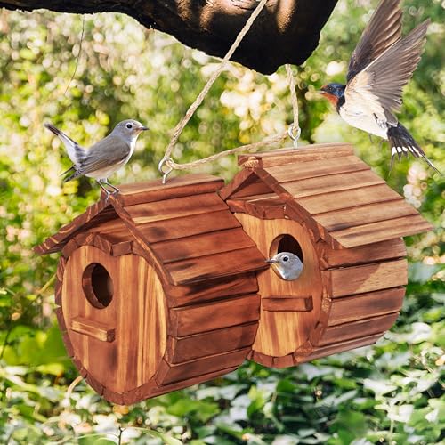 Cherry Shape Birdhouse for 2 Bird Families, Hanging Garden