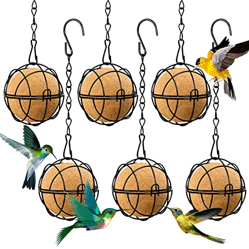 Metal Hanging Bird Feeders Set of 6 - Black