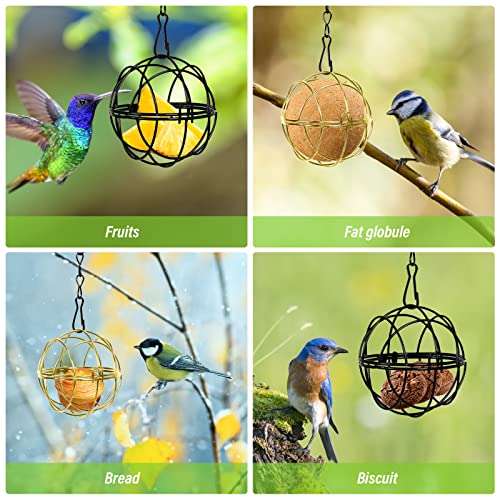 Metal Hanging Bird Feeders Set of 6 - Black
