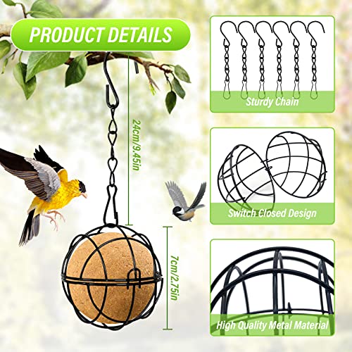 Metal Hanging Bird Feeders Set of 6 - Black