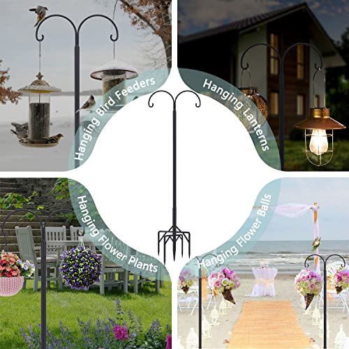 Double Shepherd's Hook Bird Feeder Stand Set (78")