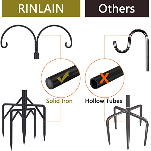 Double Shepherd's Hook Bird Feeder Stand Set (78")