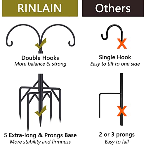 Double Shepherd's Hook Bird Feeder Stand Set (78")