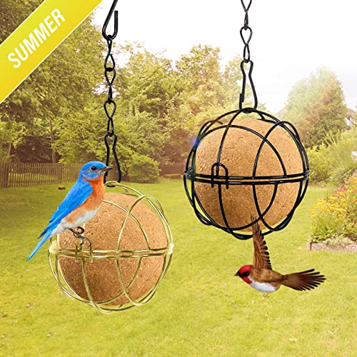 Metal Hanging Bird Feeders Set of 6 - Black