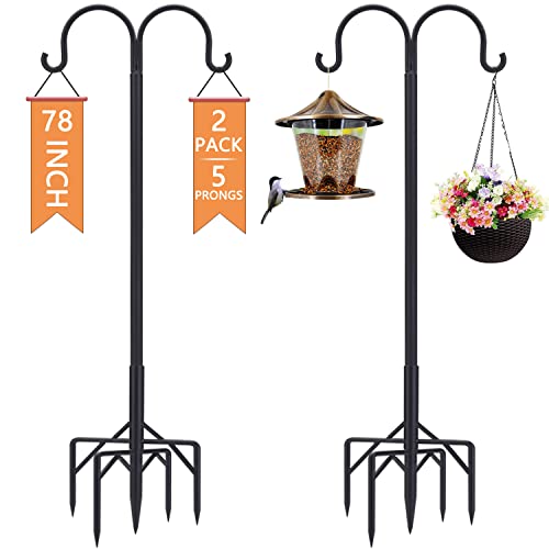 Adjustable Double Shepherds Hooks for Hanging Bird Feeders